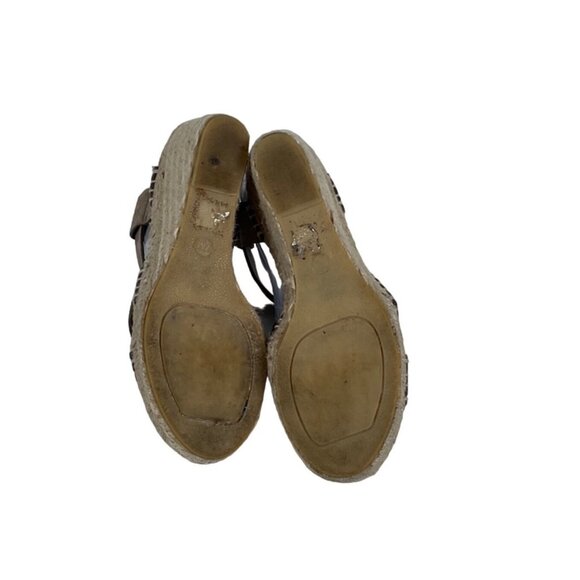 VINCE Stefania Suede Leather Espadrille Wedge Sandal Pumice Size 7M - Picture 7 of 8